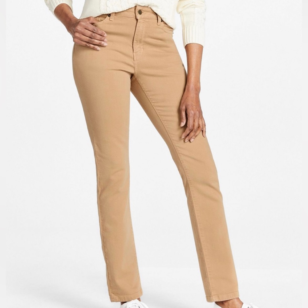 Brooks Brothers 346 Natalie Tan High Rise Straight Leg Jeans Size 10